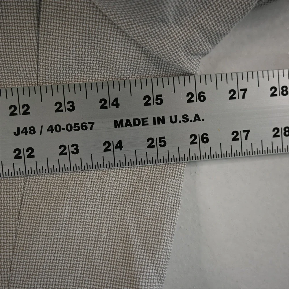 Stafford 50R Beige Basketweave 100% Cotton Mens‎ Blazer Suit Jacket Sport Coat
